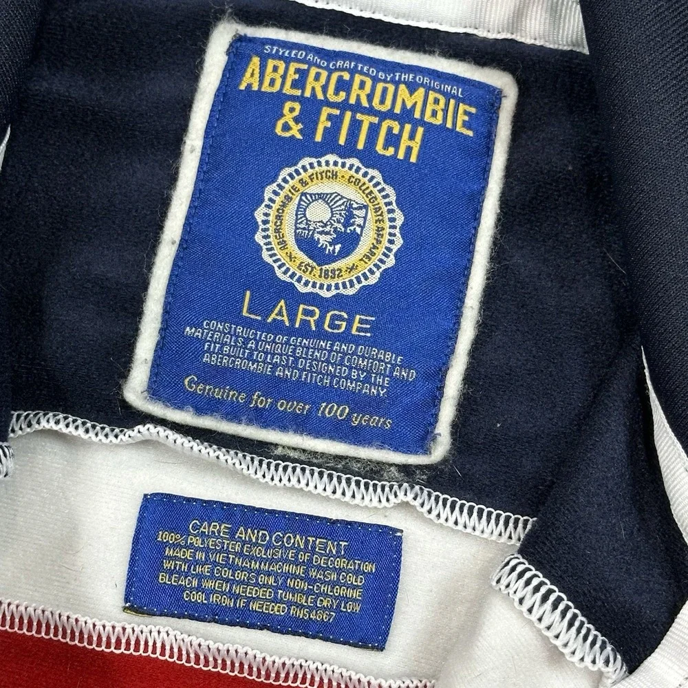 Vintage Abercrombie & Fitch AF 1892 Red Navy White Track Jacket Teen L Adult‎ M